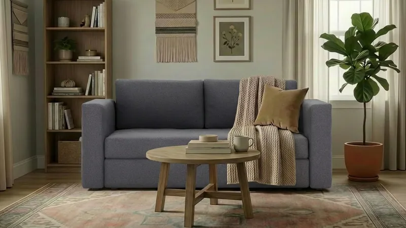 Alnaryd 2-3seters Sofa med Nedfellbar Armlene - Grå - Møbler - Sofaer - 2 seter sofa