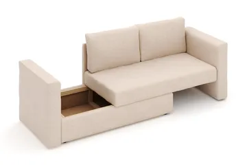 Alnaryd 2-3seters Sovesofa med Nedfellbar Armlene - Beige - Møbler - Sofaer - Sovesofaer