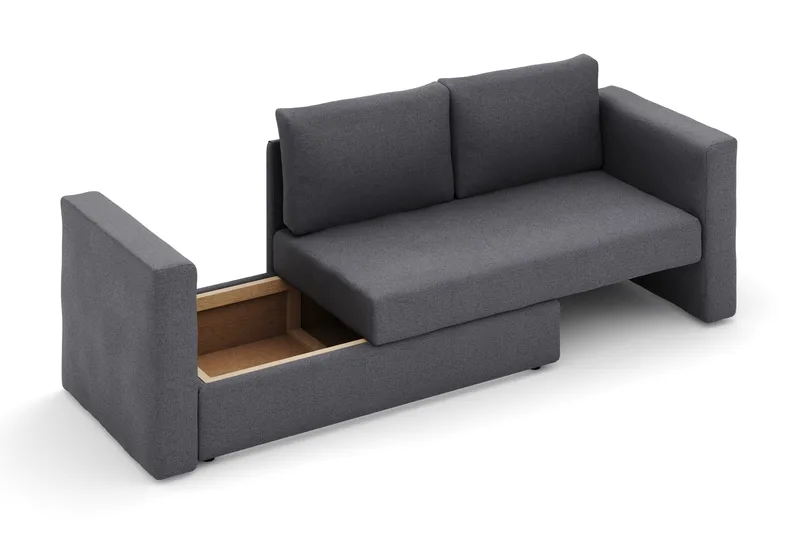 Alnaryd 2-3seters Sovesofa med Nedfellbar Armlene - Grå - Møbler - Sofaer - Sovesofaer
