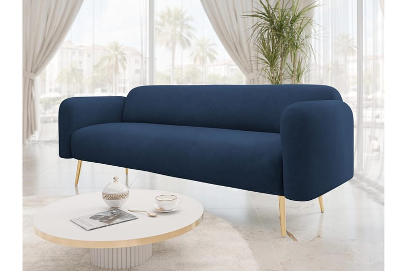 Alros Soffa 3-seter - Marineblå - Møbler - Sofaer - Fløyel sofaer