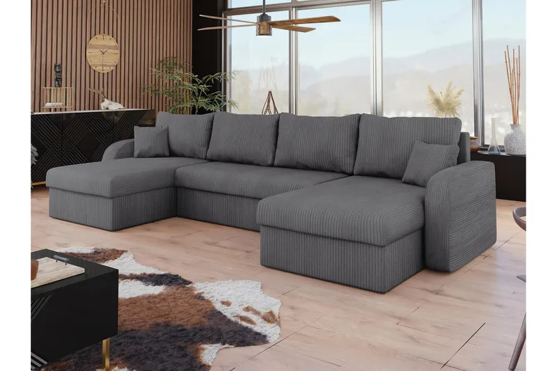 Alvared Sofa Dobbeldivan 4-seter - Mørk grå - Møbler - Sofaer - Sovesofaer