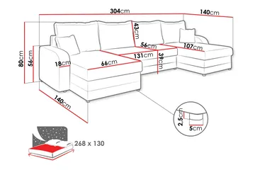 Alvared Sofa Dobbeldivan 4-seter - Svart - Møbler - Sofaer - Sovesofaer