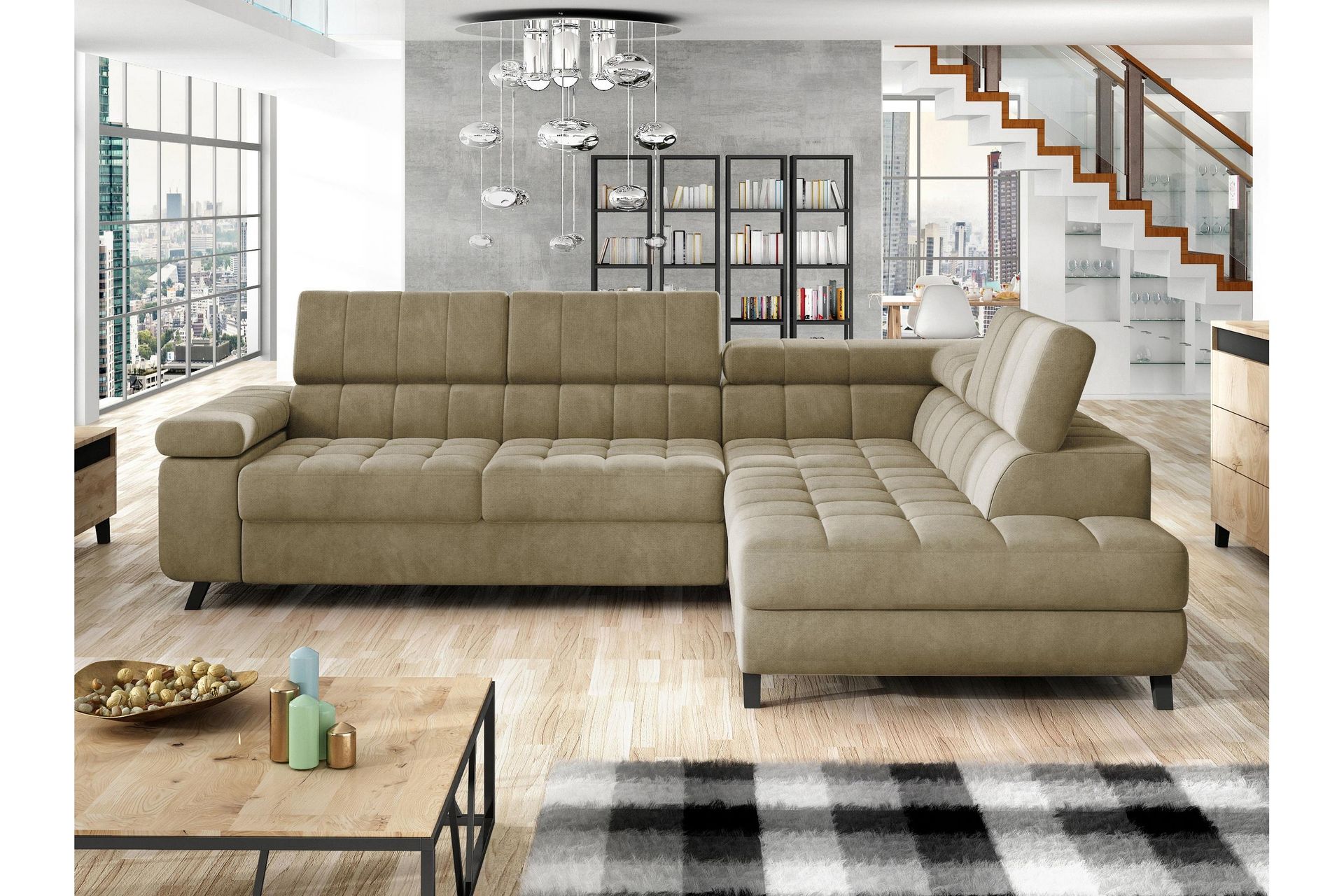Amshyttan Sofa med Sjeselong 3-seter - Beige - Møbler - Sofaer - Sofa med sjeselong