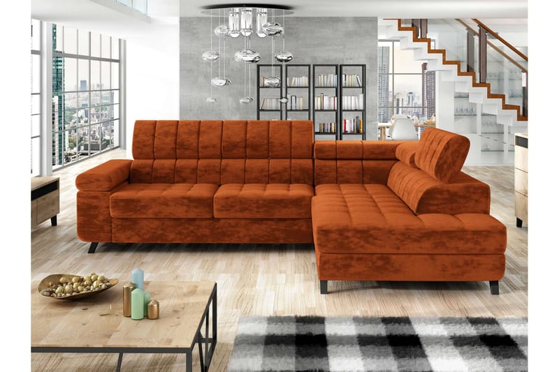 Amshyttan Sovesofa Med Sjeselong 3-Seter - Brun - Møbler - Sofaer - Sovesofaer