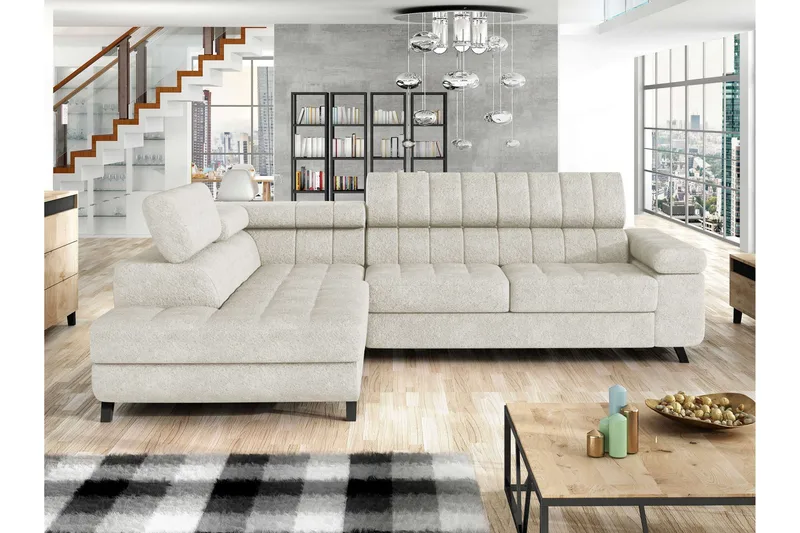 Amshyttan Sovesofa Med Sjeselong 3-Seter - Grå - Møbler - Sofaer - Sovesofaer