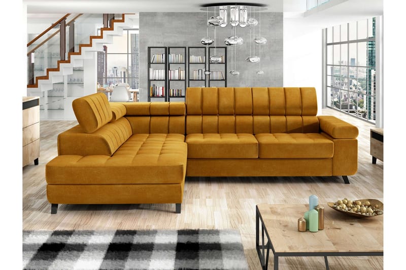 Amshyttan Sovesofa Med Sjeselong 3-Seter - Grå/Grønn - Møbler - Sofaer - Sovesofaer