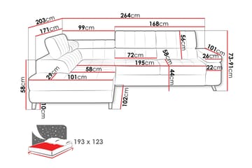 Amshyttan Sovesofa Med Sjeselong 3-Seter - Oransje - Møbler - Sofaer - Sovesofaer