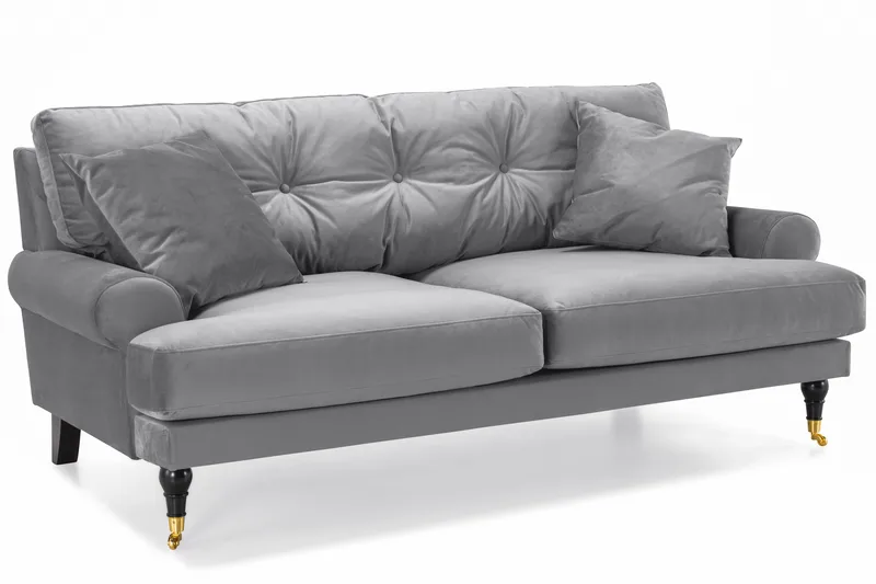 Andrew 2-seters Fløyelssofa - Lys grå - Møbler - Sofaer - Fløyel sofaer