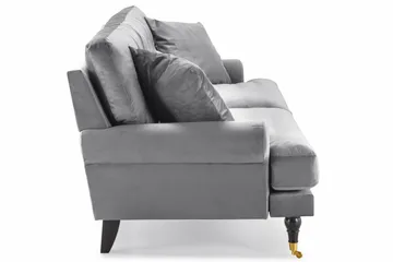 Andrew 3-seters Fløyelssofa - Lys grå - Møbler - Sofaer - Fløyel sofaer