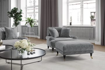 Andrew 3-seters Fløyelssofa - Lys grå - Møbler - Sofaer - Fløyel sofaer