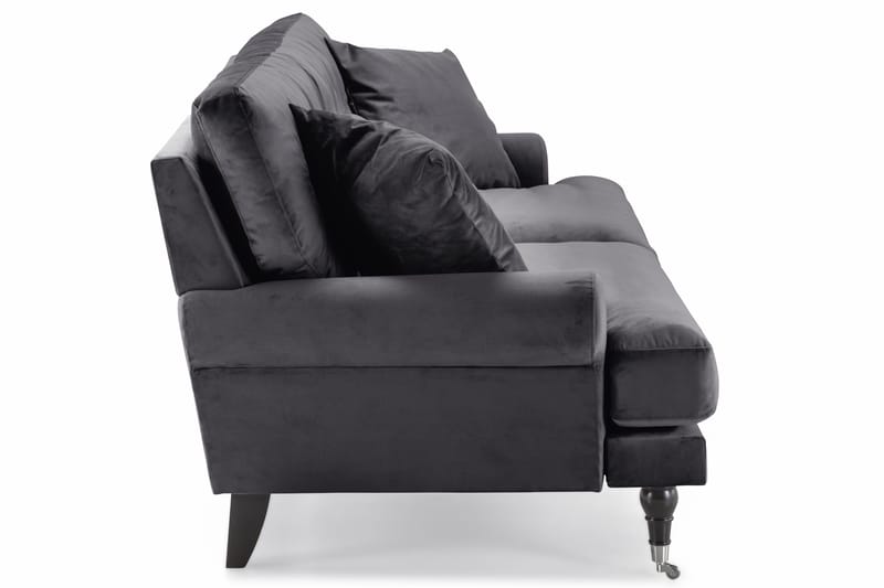 Andrew 3-seters Fløyelssofa - Mørk grå - Møbler - Sofaer - Fløyel sofaer