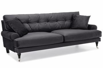 Andrew 3-seters Fløyelssofa - Mørk grå - Møbler - Sofaer - Fløyel sofaer