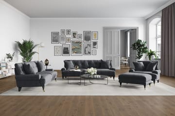 Andrew 3-seters Fløyelssofa - Mørk grå - Møbler - Sofaer - Fløyel sofaer
