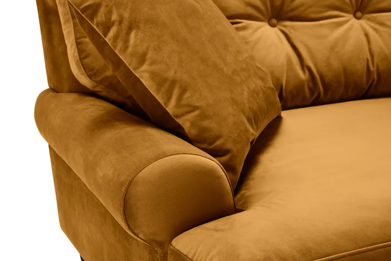 Andrew 3-seters Fløyelssofa - Mørk gul - Møbler - Sofaer - Fløyel sofaer