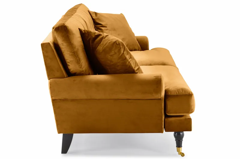 Andrew 3-seters Fløyelssofa - Mørk gul - Møbler - Sofaer - Fløyel sofaer