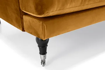 Andrew Sofagruppe 3-seter + 2-seter Sofa + Lenestol + Fotskammel i Fløyel - Mørk gul - Møbler - Sofaer - Fløyel sofaer