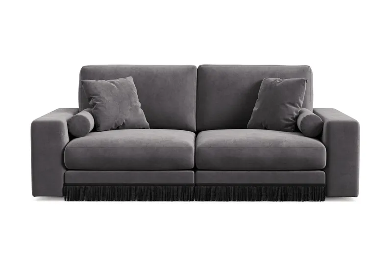 Arken Lyx 3-seter Dyp Sofa i fløyel, Mørkegrå