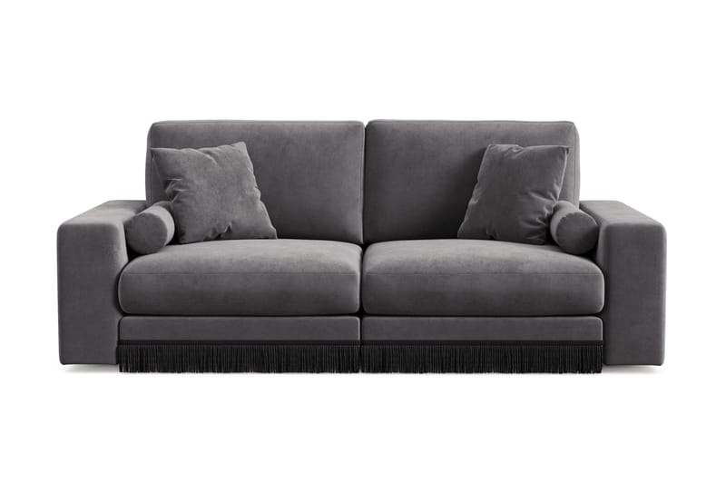 Arken Lyx 3-seter Dyp Sofa i fløyel, Mørkegrå