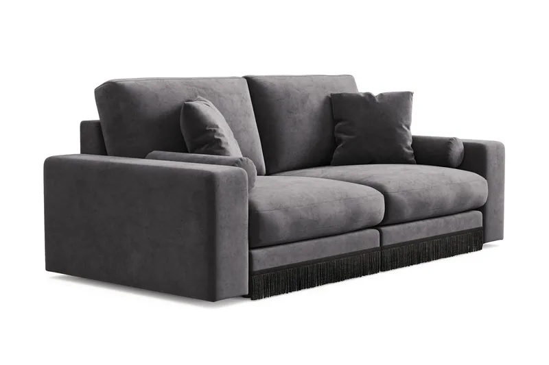 Arken Lyx 3-seter Dyp Sofa i fløyel - Mørkegrå - Møbler - Sofaer - Fløyel sofaer