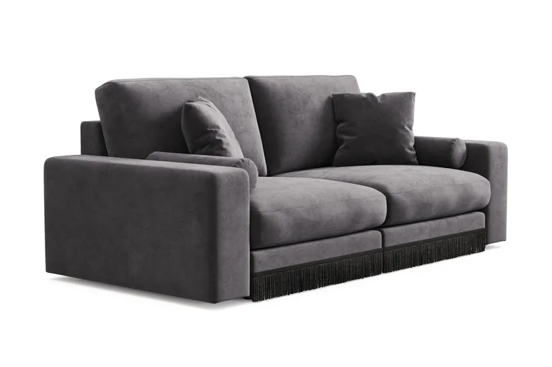 Arken Lyx 3-seter Dyp Sofa i fløyel - Mørkegrå - Møbler - Sofaer - Fløyel sofaer