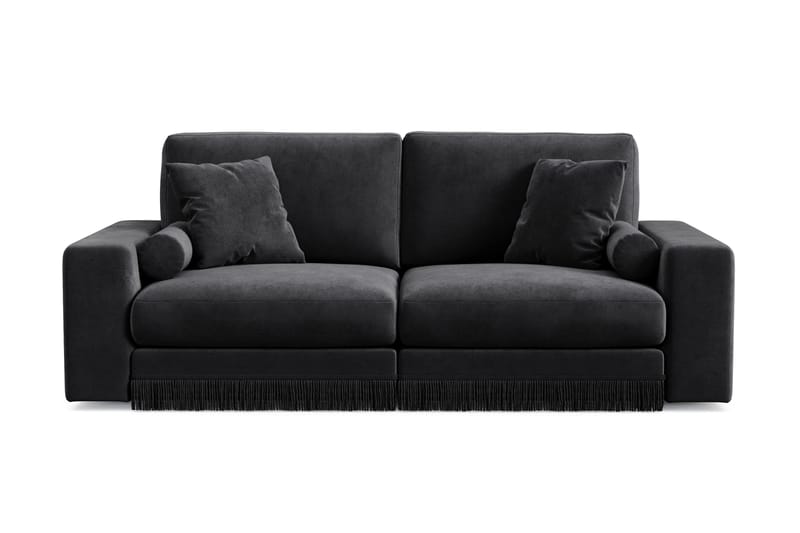 Arken Lyx 3-seter Dyp Sofa i fløyel, Svart