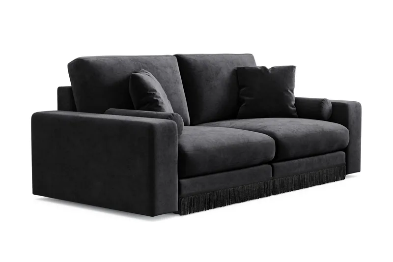Arken Lyx 3-seter Dyp Sofa i fløyel - Svart - Møbler - Sofaer - Fløyel sofaer