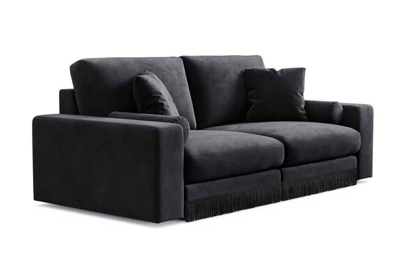 Arken Lyx 3-seter Dyp Sofa i fløyel - Svart - Møbler - Sofaer - Fløyel sofaer