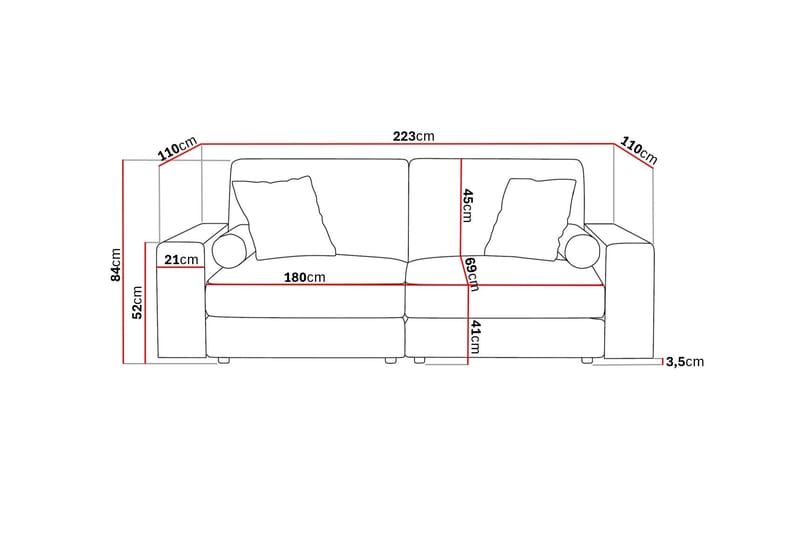 Arken Lyx 3-seter Dyp Sofa i Manchester - Greige - Møbler - Sofaer - Sofa 3 seter