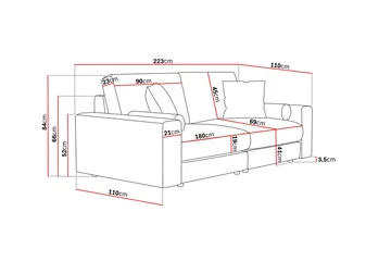 Arken Lyx 3-seter Dyp Sofa i stoff - Beige - Møbler - Sofaer - Sofa 3 seter