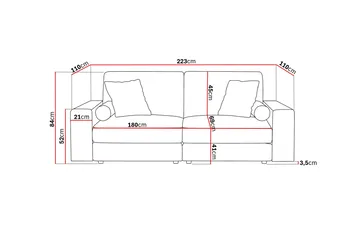 Arken Lyx 3-seter Dyp Sofa i stoff - Beige - Møbler - Sofaer - Sofa 3 seter
