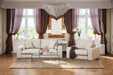 Arken Lyx 3-seter Dyp Sofa i stoff - Lys beige - Møbler - Sofaer - Sofa 3 seter