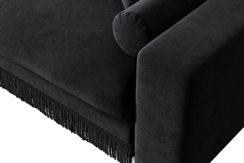 Arken Lyx 3-seter Vendbar L-formet Dyp Divansofa i fløyel - Svart - Møbler - Sofaer - Sofa med sjeselong