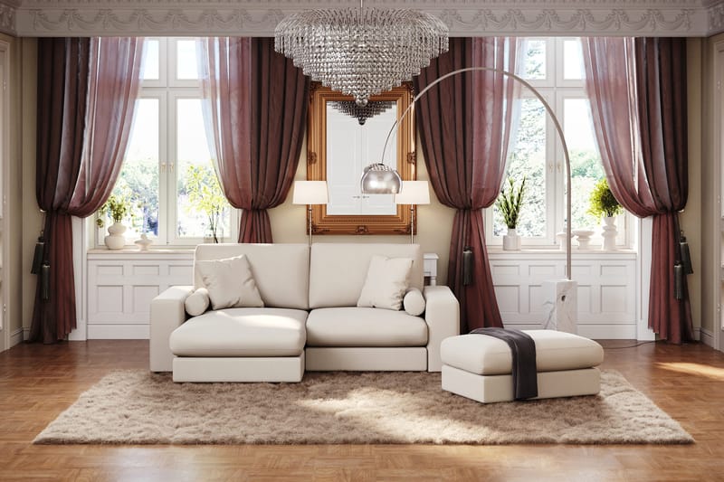 Arken Lyx 3-seter Vendbar L-formet Dyp Divansofa i stoff - Lys beige - Møbler - Sofaer - Sofa med sjeselong