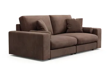 Arken Lyx 3-seters dyp sofa i kordfløyel - Brun - Møbler - Sofaer - Sofa 3 seter