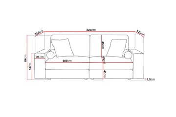 Arken Lyx 3-seters dyp sofa i kordfløyel - Greige - Møbler - Sofaer - Sofa 3 seter