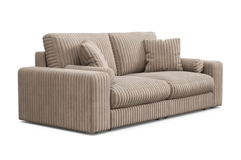 Arken Lyx 3-seters dyp sofa i kordfløyel - Greige - Møbler - Sofaer - Sofa 3 seter