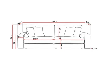 Arken Lyx 4-seter Dyp Sofa i fløyel - Mørkegrå - Møbler - Sofaer - Fløyel sofaer