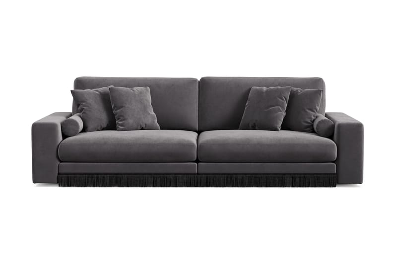 Arken Lyx 4-seter Dyp Sofa i fløyel, Mørkegrå