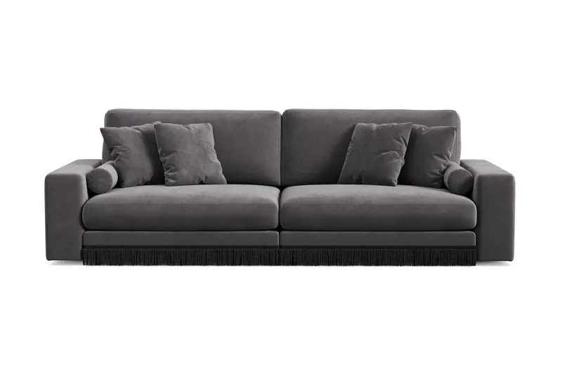 Arken Lyx 4-seter Dyp Sofa i fløyel, Mørkegrå