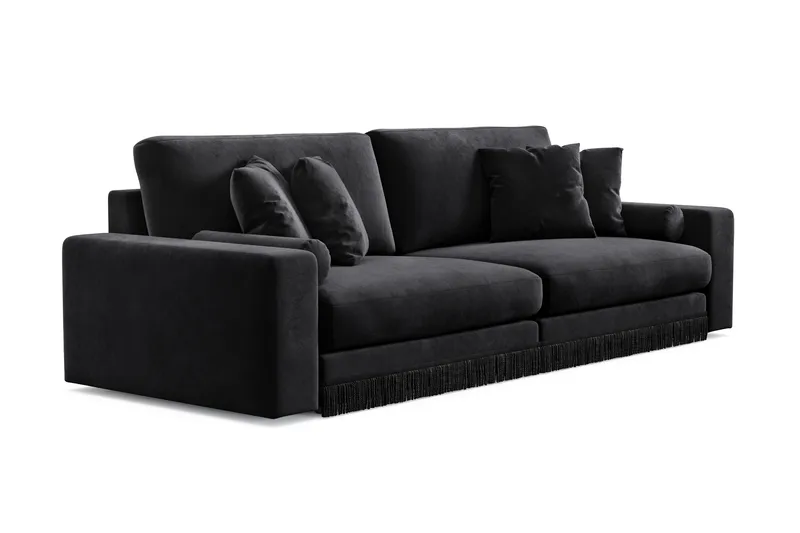 Arken Lyx 4-seter Dyp Sofa i fløyel - Svart - Møbler - Sofaer - Fløyel sofaer