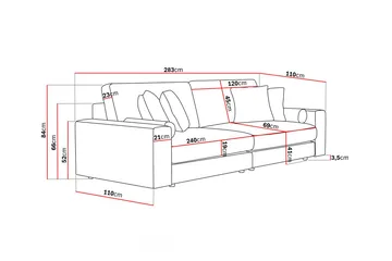 Arken Lyx 4-seter Dyp Sofa i fløyel - Svart - Møbler - Sofaer - Fløyel sofaer