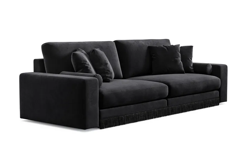 Arken Lyx 4-seter Dyp Sofa i fløyel - Svart - Møbler - Sofaer - Fløyel sofaer