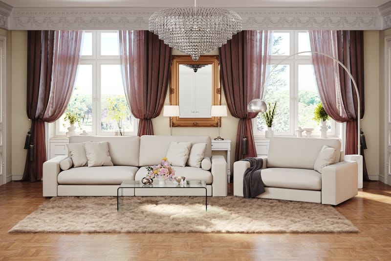 Arken Lyx 4-seter Dyp Sofa i stoff - Lys beige - Møbler - Sofaer - 4 seter sofa