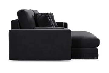 Arken Lyx 4-seter Vendbar L-formet Dyp Divansofa i fløyel - Svart - Møbler - Sofaer - Sofa med sjeselong