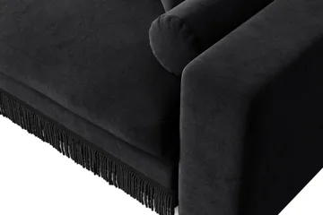 Arken Lyx 4-seter Vendbar L-formet Dyp Divansofa i fløyel - Svart - Møbler - Sofaer - Sofa med sjeselong
