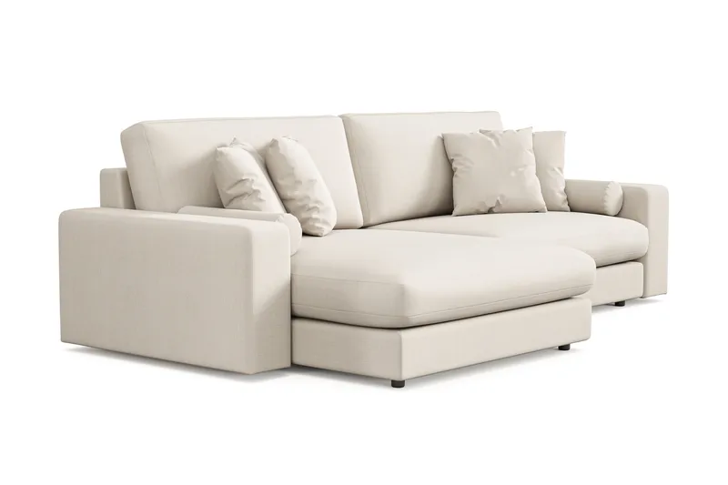 Arken Lyx 4-seter Vendbar L-formet Dyp Divansofa i stoff - Lys beige - Møbler - Sofaer - Sofa med sjeselong