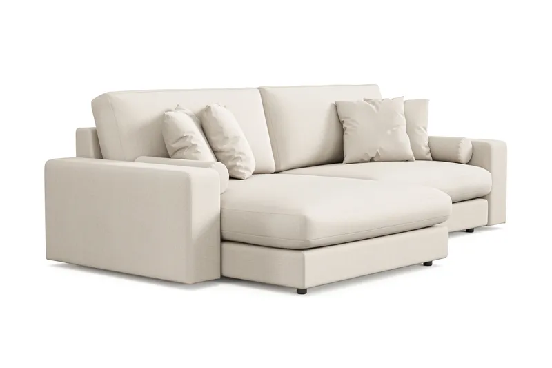 Arken Lyx 4-seter Vendbar L-formet Dyp Divansofa i stoff - Lys beige - Møbler - Sofaer - Sofa med sjeselong