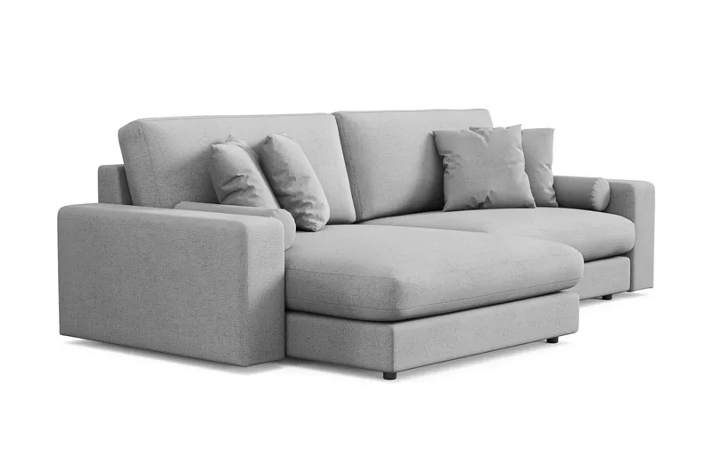 Arken Lyx 4-seter Vendbar L-formet Dyp Divansofa i stoff - Lysegrå - Møbler - Sofaer - Sofa med sjeselong