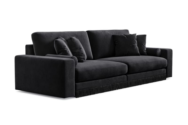 Arken Lyx 4-seters dyp fløyelssofa - Svart - Møbler - Sofaer - Fløyel sofaer