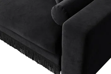 Arken Lyx 5-seter Vendbar L-formet Dyp Divansofa i fløyel - Svart - Møbler - Sofaer - Sofa med sjeselong